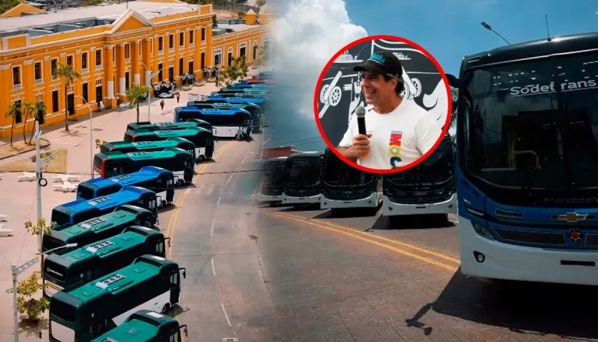 Los buses y el Alcalde Alex Char.