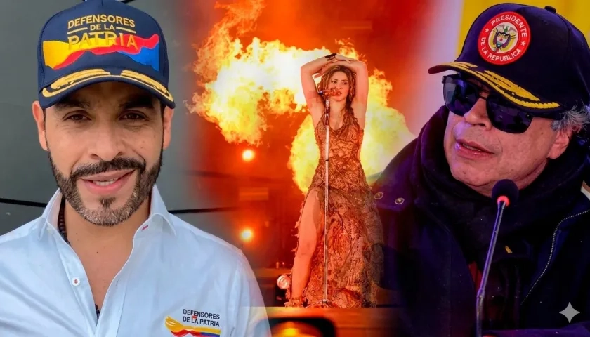 Abelardo De La Espriella, Shakira y Gustavo Petro.