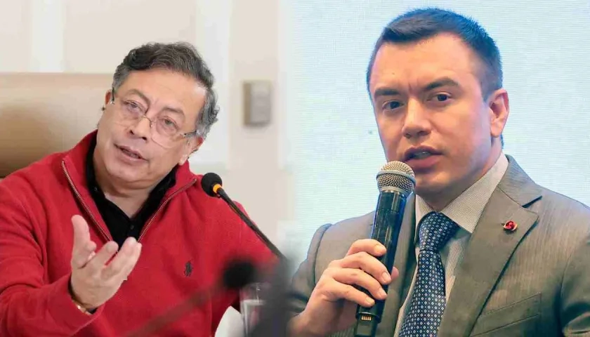 El Presidente Gustavo Petro y el mandatario de Ecuador, Daniel Noboa.