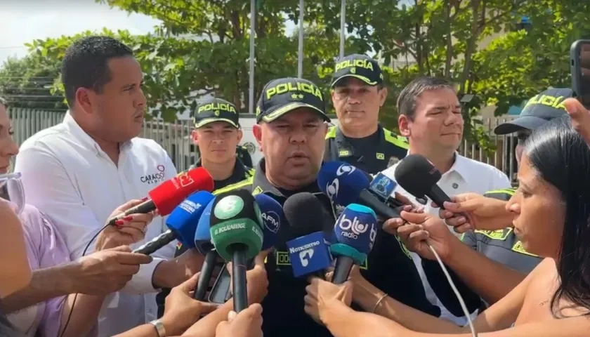 El comandante de la Policía Metropolitana de Cartagena, coronel Gelver Yesid Peña.