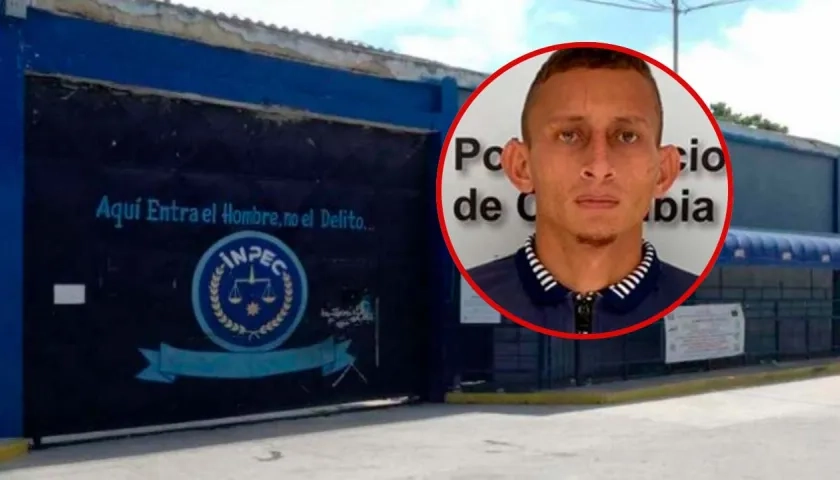 Omar Acuña Machado y una fachada de la Penitenciaría de El Bosque