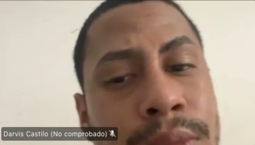 Darvis Euclides Castillo Medina durante la audiencia de solicitud de medida de aseguramiento. 