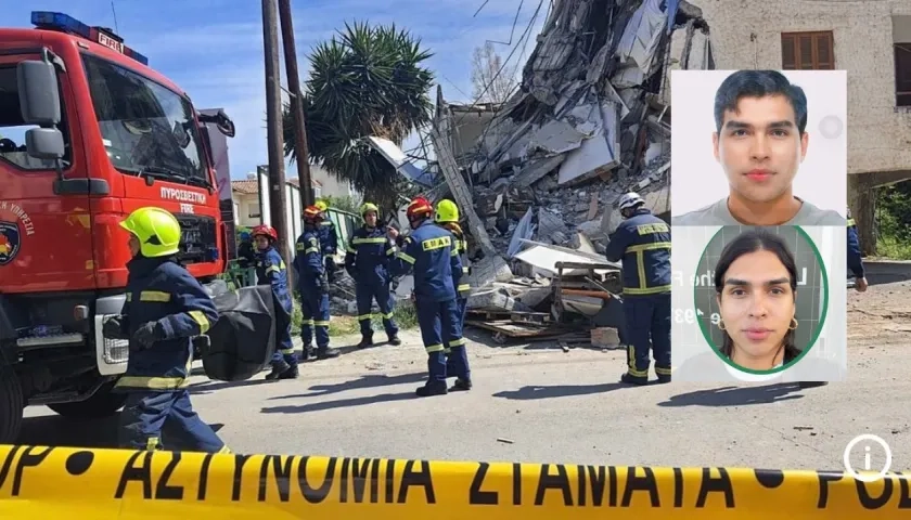 Leonardo Alemán Morales y el edificio colapsado.