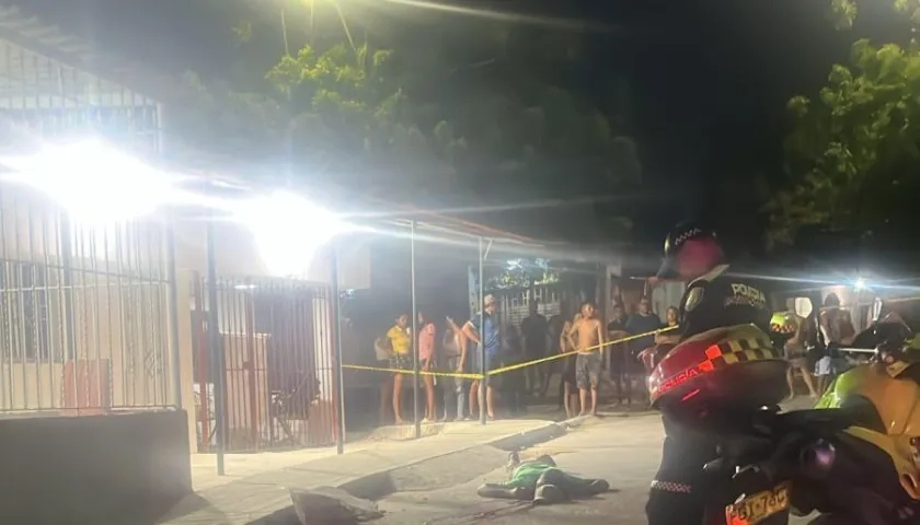 Lugar donde quedó uno de los cuerpos.