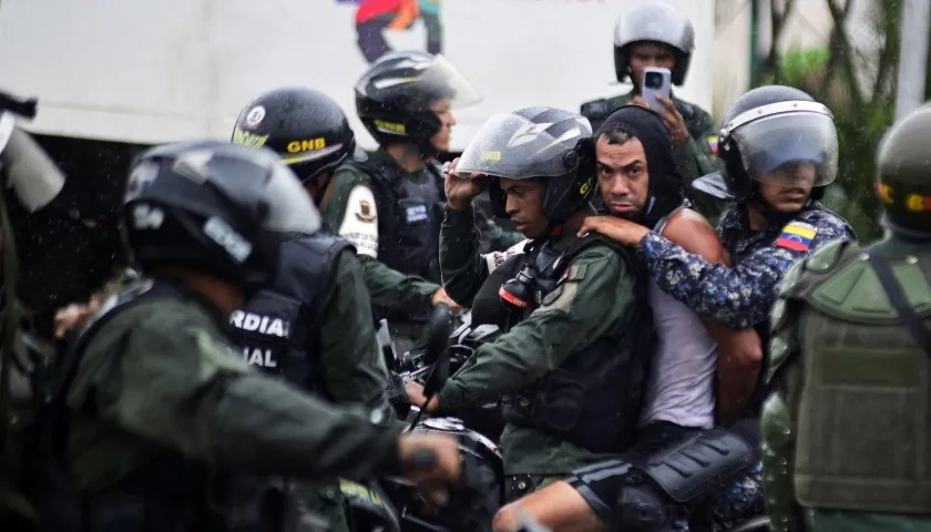 Captura de manifestantes revelados por Venezuela Foro Penal. 