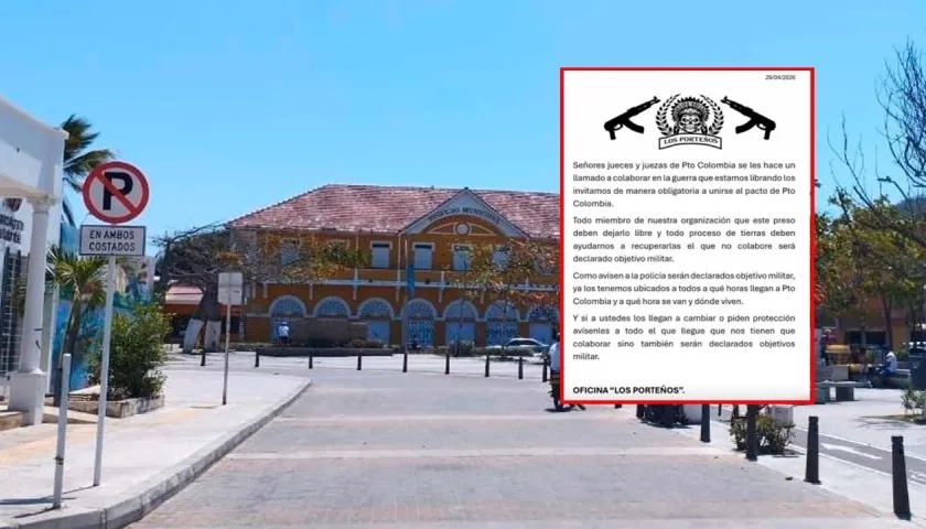 Imágenes de Puerto Colombia y del panfleto.