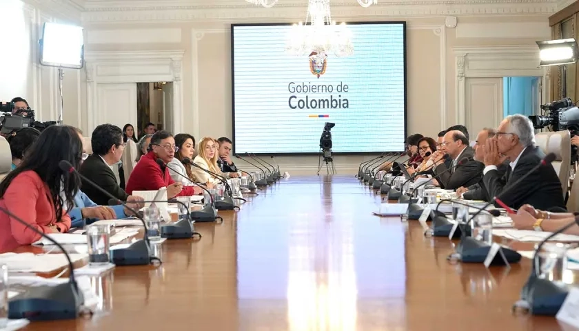 El Presidente Gustavo Petro durante el Consejo de Ministros.