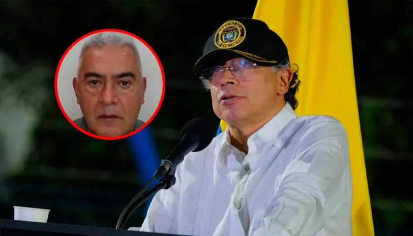 Alias 'Papá Pitufo' y el Presidente Gustavo Petro. 