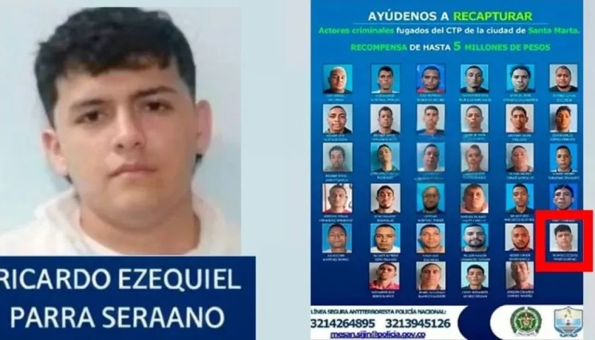 Ricardo Ezequiel Parra Serrano, estaba en el cartel publicado por la Policía