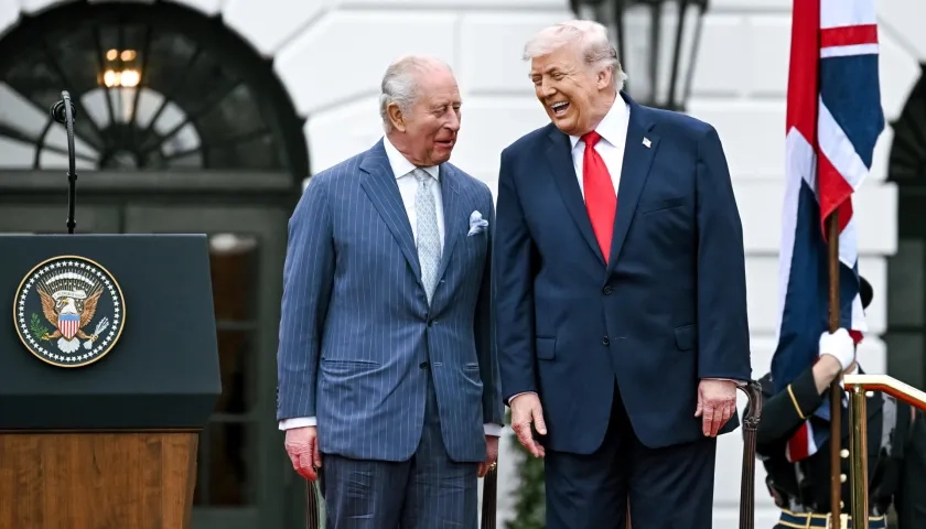El Rey Carlos III y el presidente de Estados Unidos, Donald Trump. 