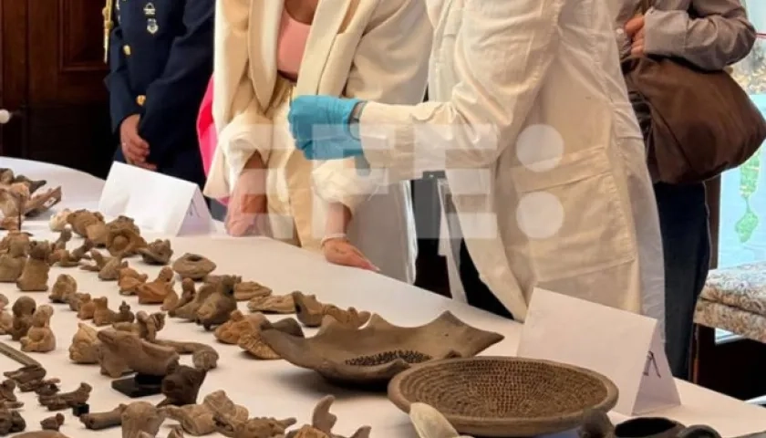 Recuperación de piezas precolombinas.