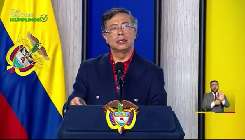 Gustavo Petro en alocución presidencial.