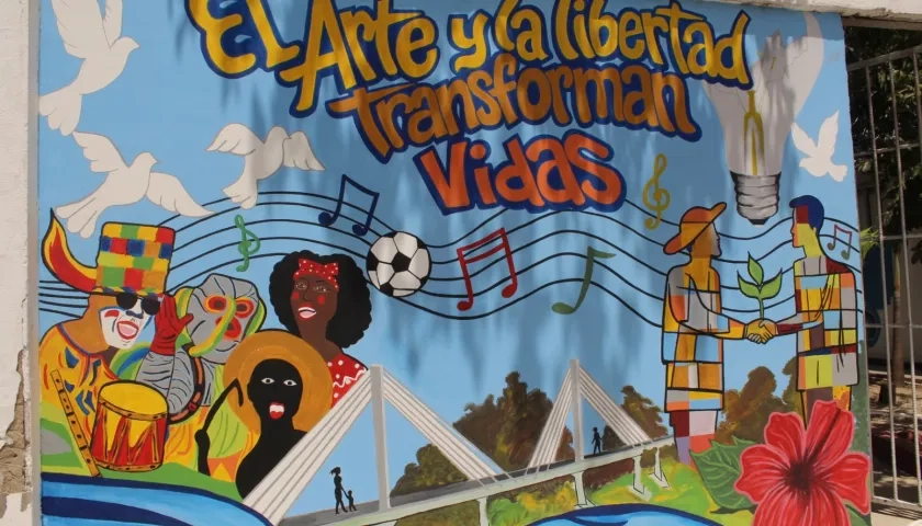 El mural realizado por personas privadas de la libertad.