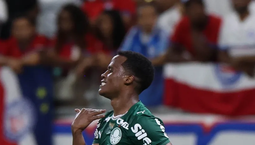 El colombiano Jhon Arias marcó el primer gol de Palmeiras ante Bahía.