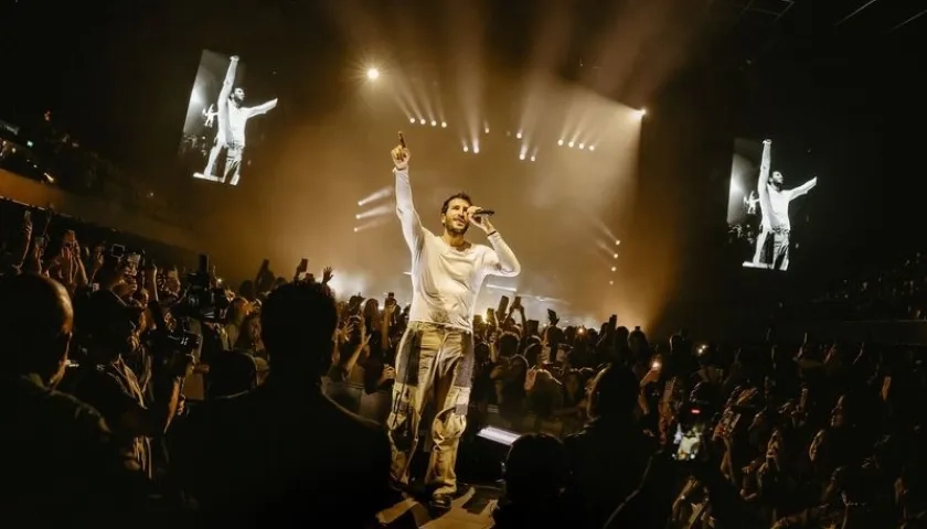 Sebastián Yatra durante el concierto. 