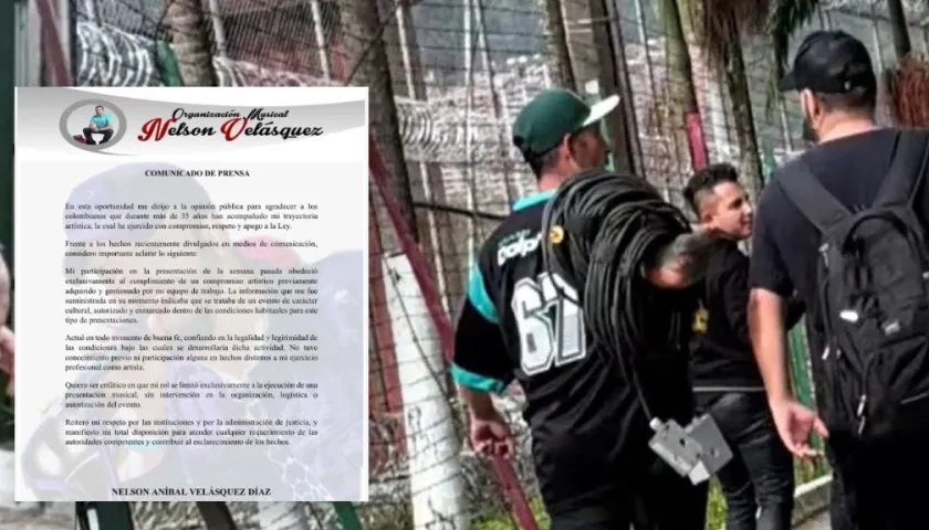 El cantante fue fotografiado en las instalaciones de la cárcel. 