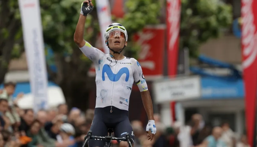 Nairo Quintana dedicó su victoria al fallecido corredor Cristian Muñoz.