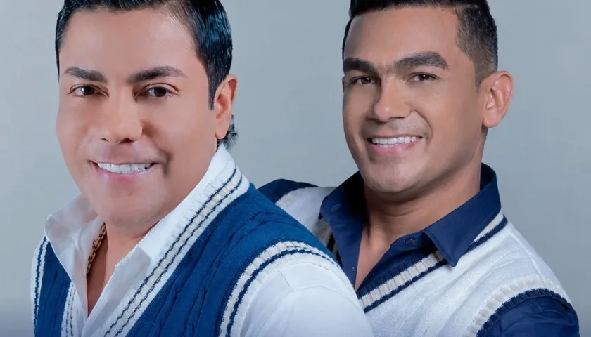 Churo Díaz y el acordeonero Elías Mendoza.