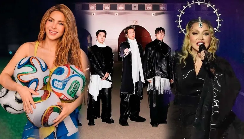 Shakira, la banda BTS y Madonna. 