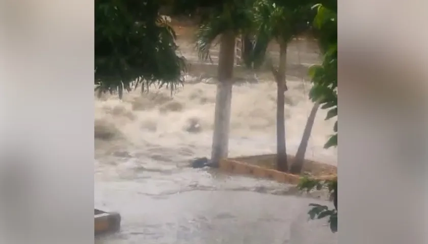 Sector donde iba siendo arrastrado el joven por la corriente del arroyo El Salao. 