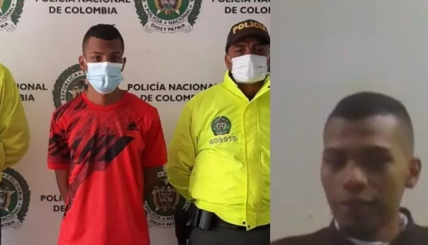 Julio César De la Hoz Román tras ser capturado y participar en las audiencias virtuales. 