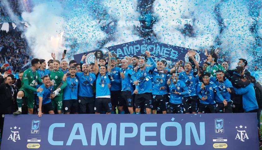 La celebración de los jugadores de Belgrano.