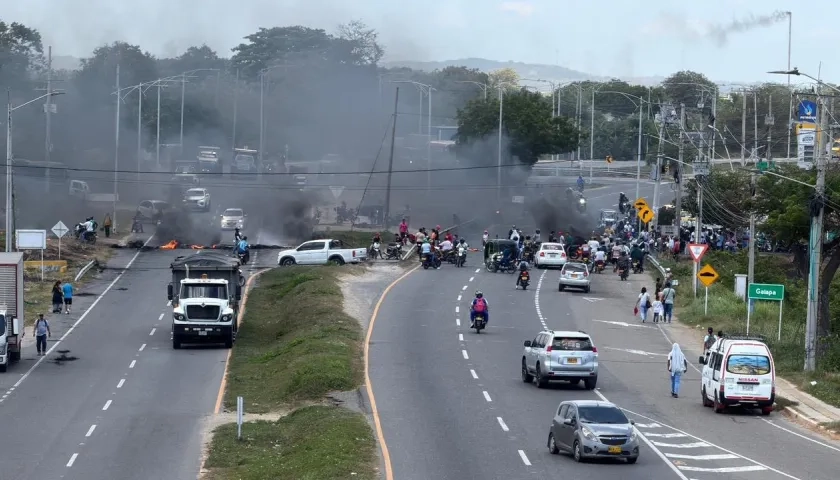 Lugar del bloqueo en la Cordialidad, en Galapa. 