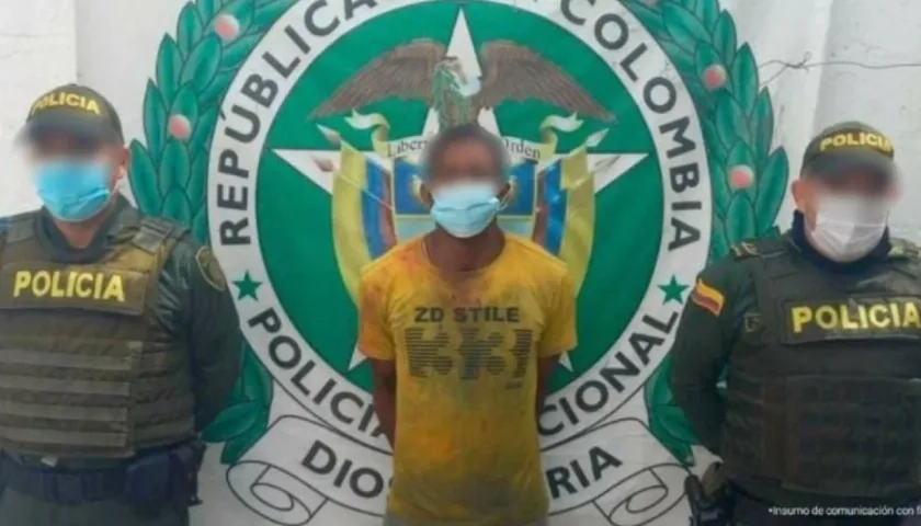 Tilson Cantillo Morales cuando fue capturado por la Policía. 