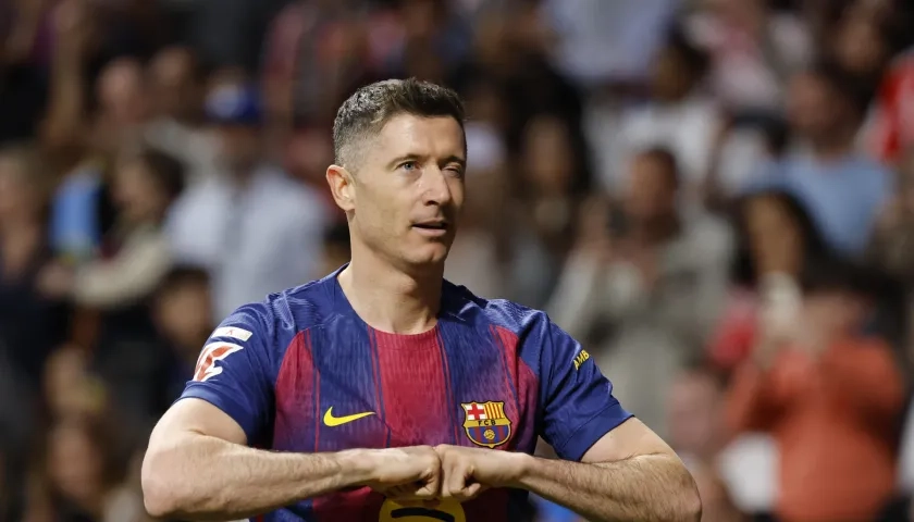 El delantero polaco del Barcelona, Robert Lewandowski.