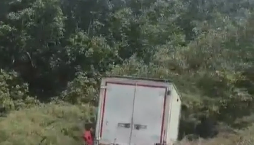 Furgón involucrado en el accidente. 