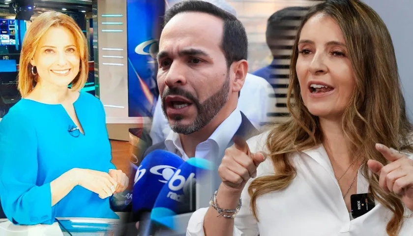La periodista María Lucía Fernández, Abelardo De La Espriella y Paloma Valencia.
