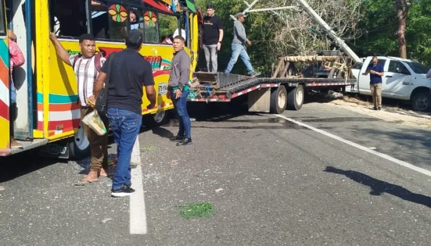 Aspecto del accidente ocurrido en la mañana de este martes. 