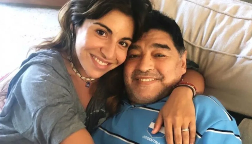 Gianinna Maradona y Diego Armando Maradona.