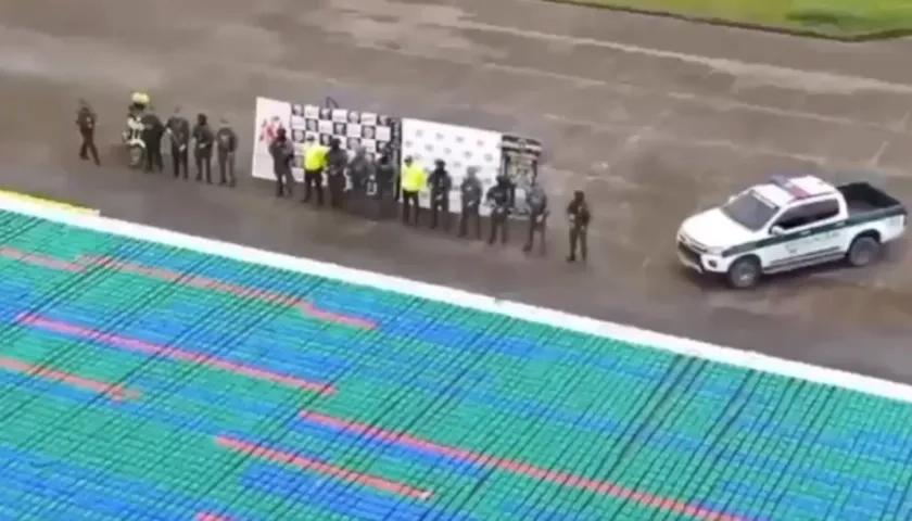 Marihuana incautada por la Policía y el Ejército. 
