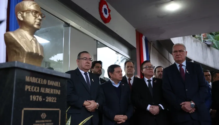 Homenaje póstumo al agente antimafia Marcelo Pecci, en Asunción, Paraguay.