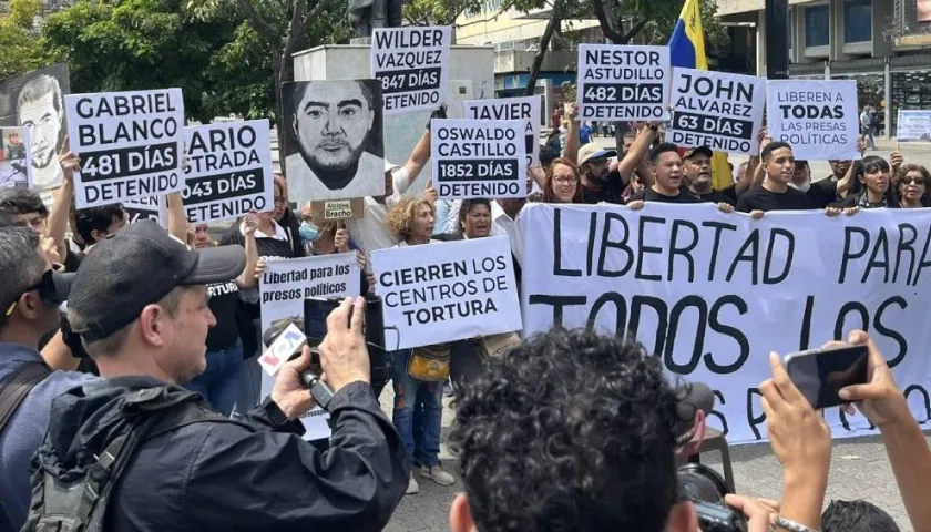 Piden liberación de presos políticos en Venezuela.
