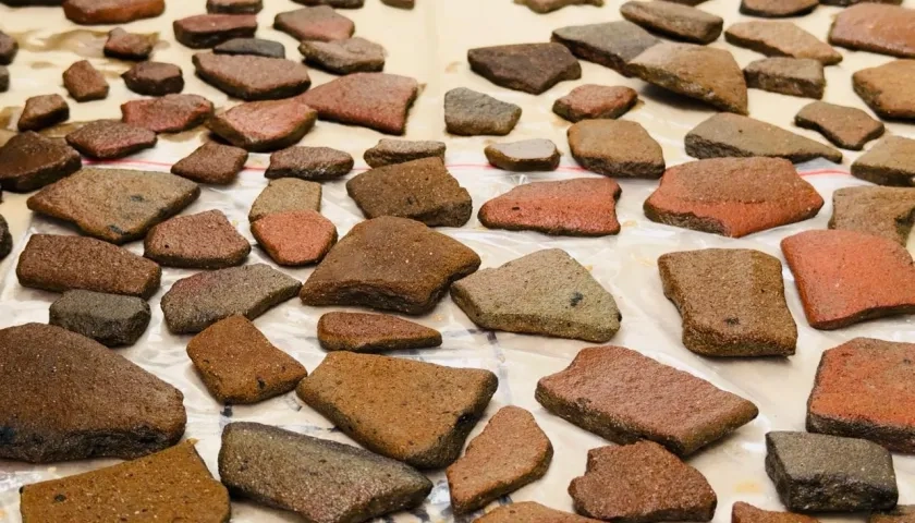 Fragmentos arqueológicos hallados en obras de la pista del aeropuerto Golfo de Morrosquillo. 