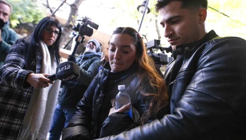Jana Maradona a su llegada este martes al tribunal de San Isidro.