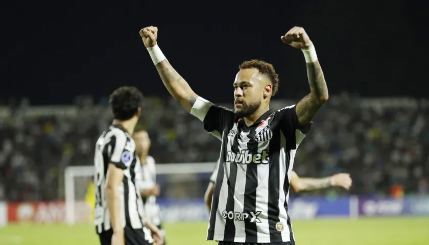 Neymar marcó el martes el gol del Santos ante Recoleta. 