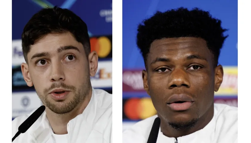 Fede Valverde y Aurélien Tchoaumeni, jugadores del Real Madrid.