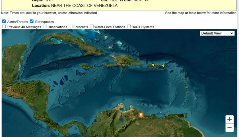 Alerta de tsunami para parte del Caribe. 