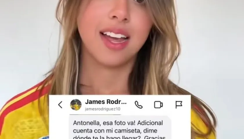 Antonella y el mensaje de James Rodríguez.