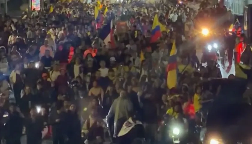 Imagen de la protesta en Bogotá.