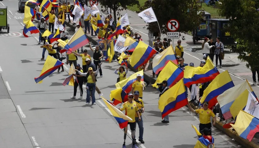 Simpatizantes de Abelardo De la Espriella durante la manifestación. 