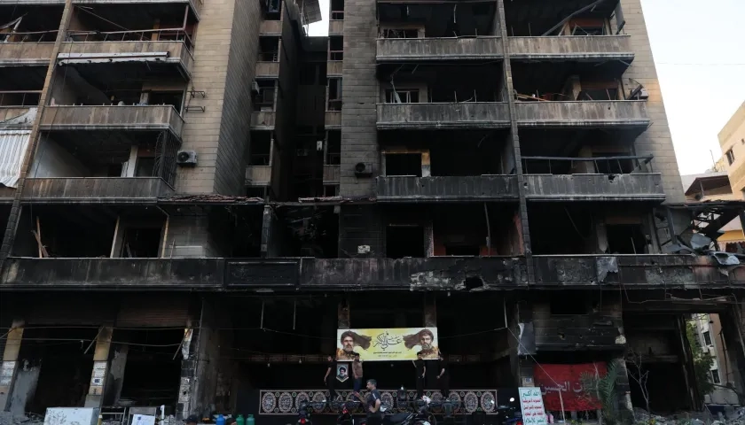 Edificio destruido en Beirut por ataque israelí.
