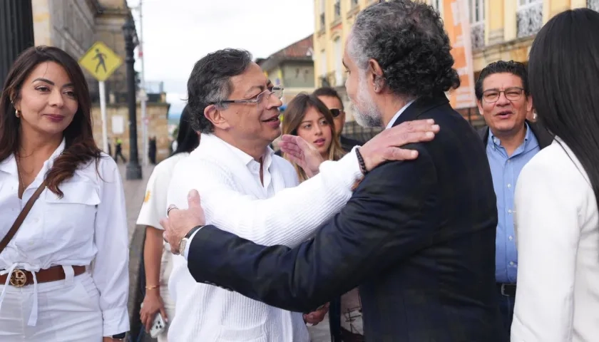 El Presidente Gustavo Petro con el Ministro Armando Benedetti.
