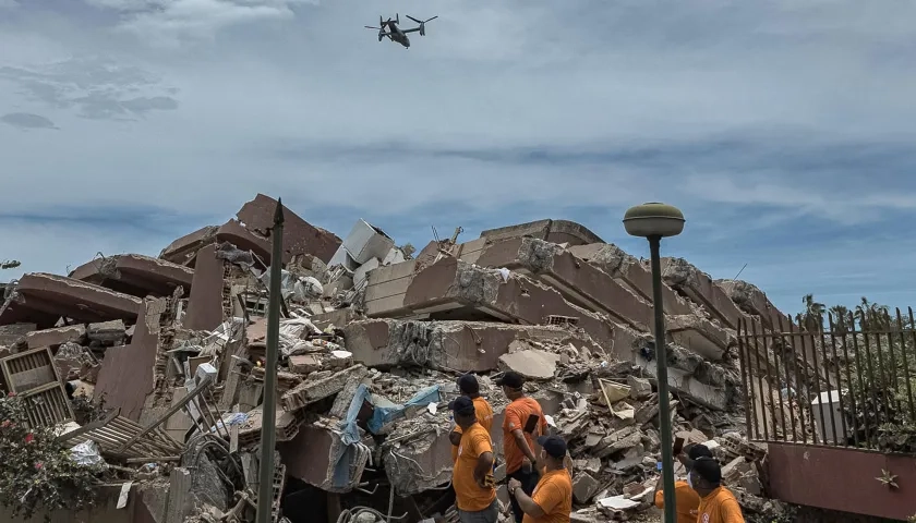 Escombros y labores de rescate