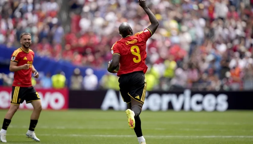 La celebración de Lukaku.