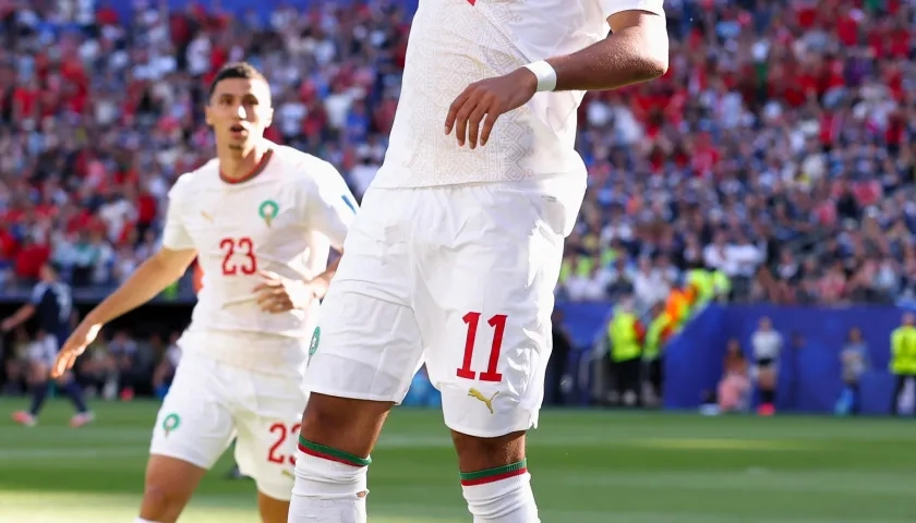 La celebración de Ismael Saibari.