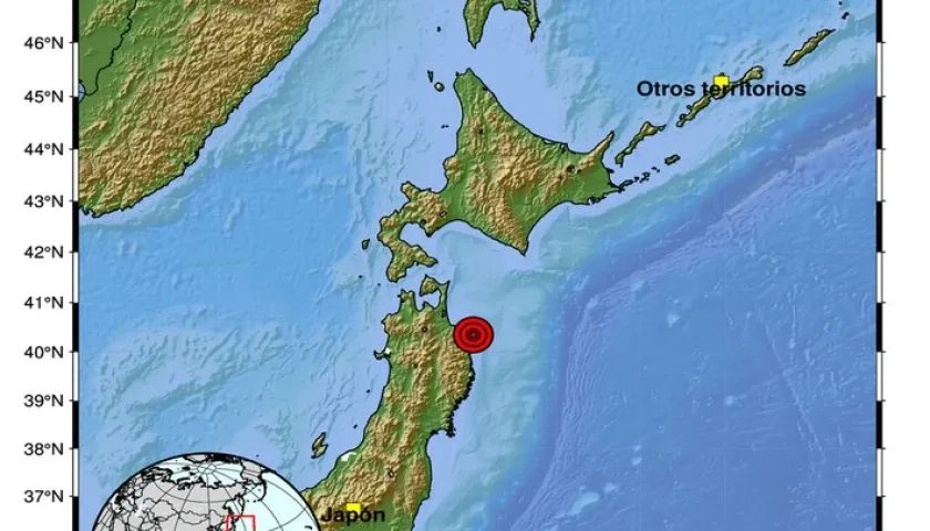 Imagen del epicentro del terremoto en Japón. 